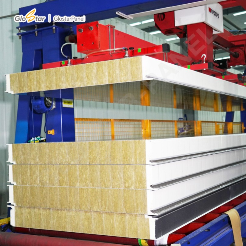 Prefabricated Factory Wall &amp; Roof PU Rock Wool Sandwich Panel System