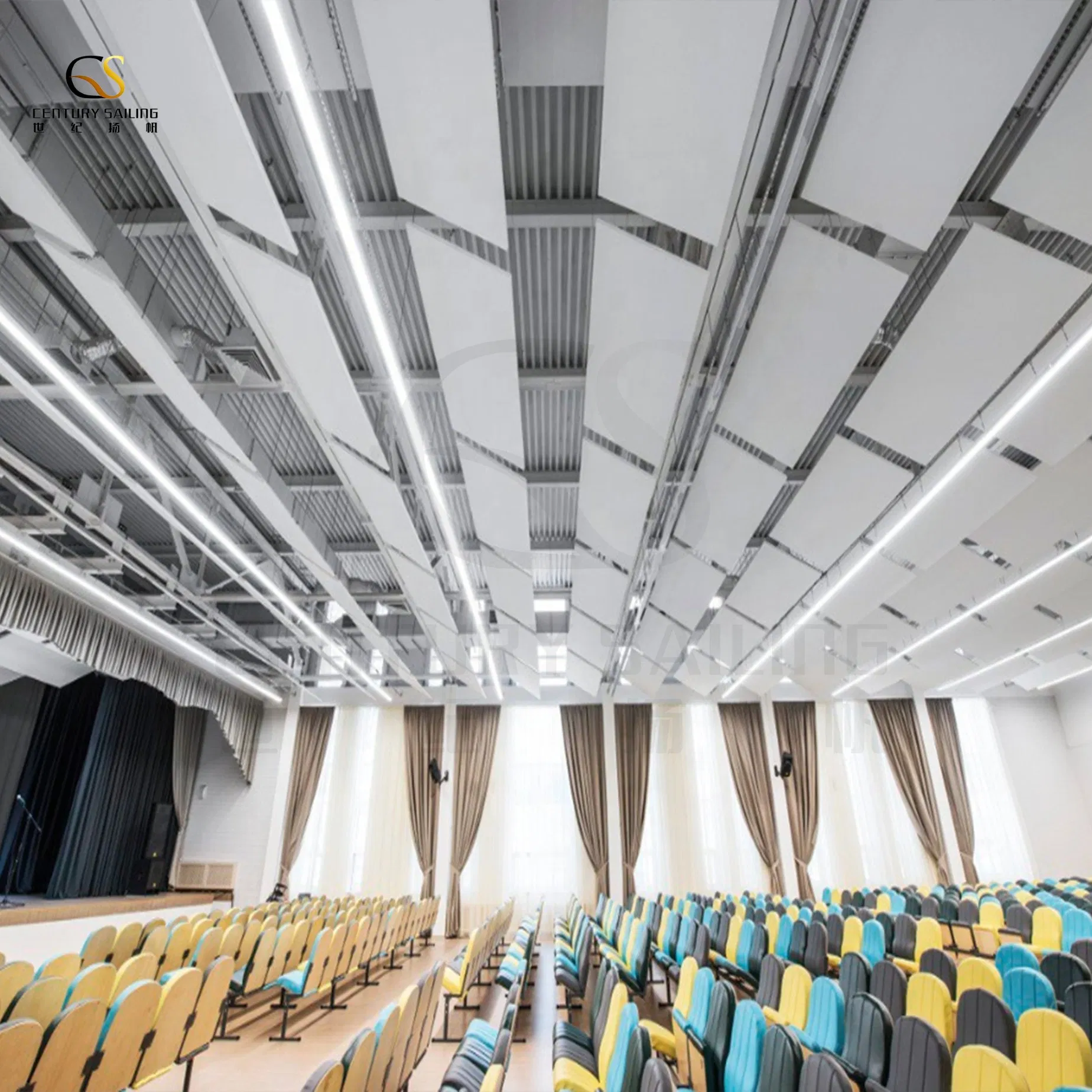 Eco Friendly Pet Suspended Acoustic Hanging Ceiling Clouds Panel 3D Acoustical Baffles Acoustic Ceiling Tiles