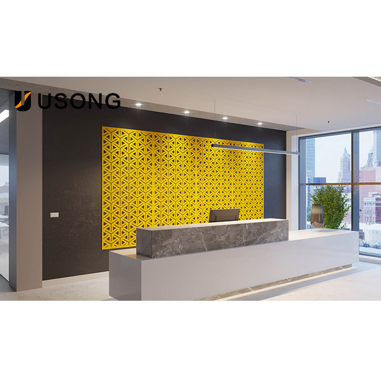 Custom Pattern High Quality Pet Felt Acoustic Office Hanging Mobile Screen Partition
