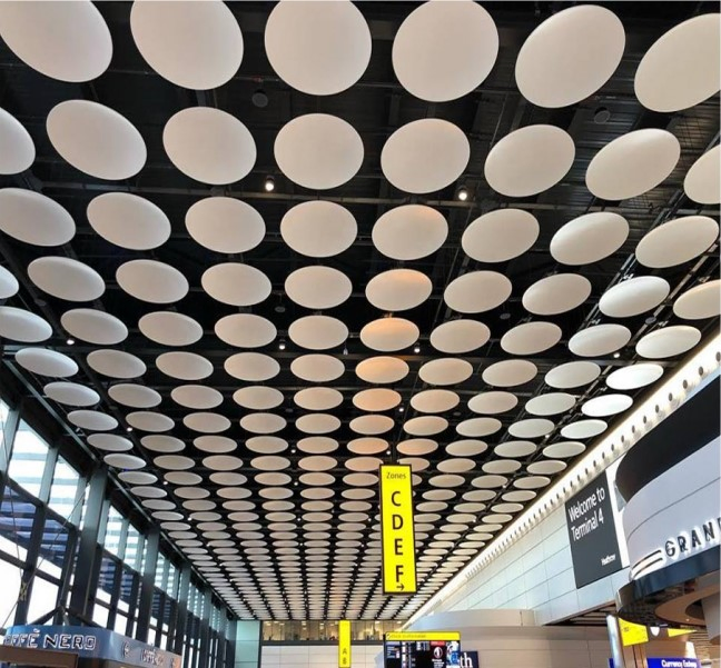 Fiberglass Circle Hanging Suspended Ceiling Acoustic Panels Acoustic Clouds
