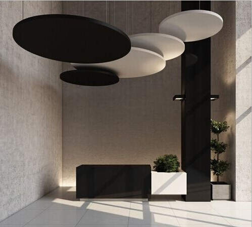 Fiberglass Circle Hanging Suspended Ceiling Acoustic Panels Acoustic Clouds