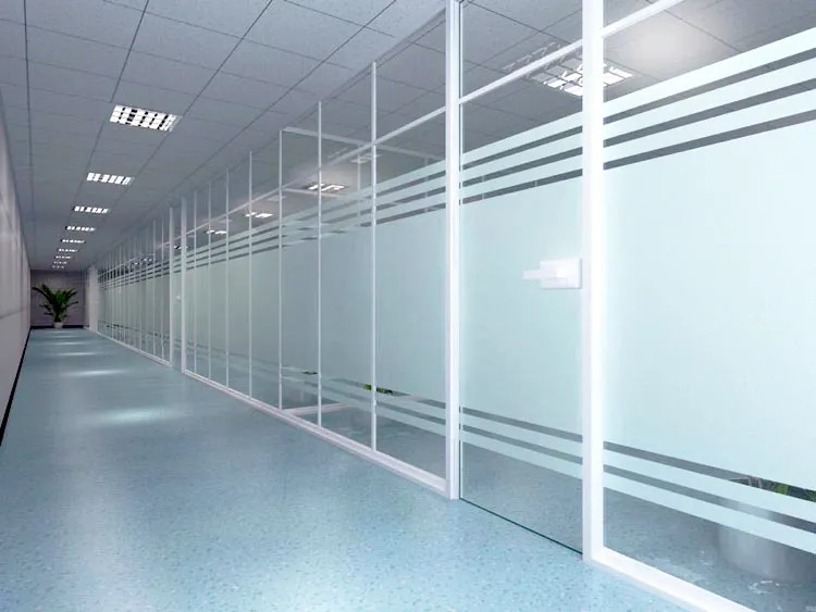 Acoustic Modular Clear Tempered Singel Double Glazed with MDF Chip Board Partition Wall for Office