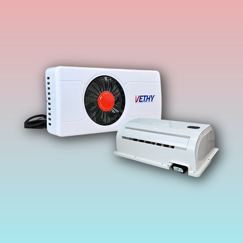 Vethy Vx3000sp High Capacity Cooling System with Dual Rotor Design R134A Refrigerant and Noise Reduction for off-Grid Truck Essential Parking Cooler