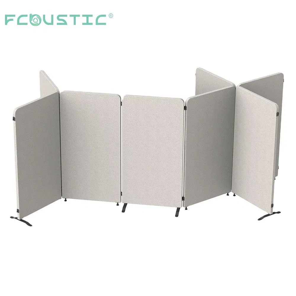 Fabric Wrapped Free Standing Polyester Acoustic Folding Screens Room Dividers Privacy Panel