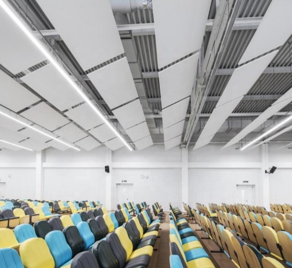 Green Harmony Acoustic Clouds Nature-Inspired Sound Absorption with Recyclable Materials