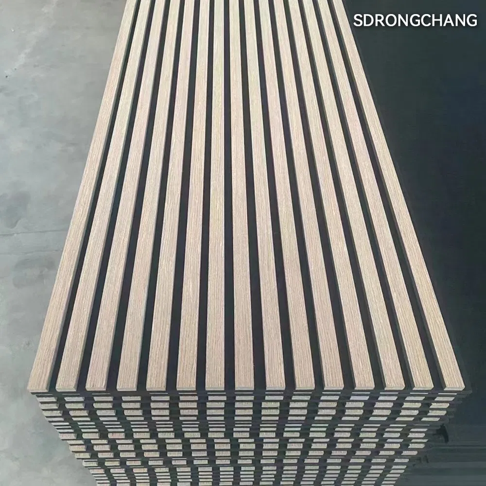 E0 Interior Sound Diffuser Insulation Wood Slat Wall Plank Board Acoustic Panel