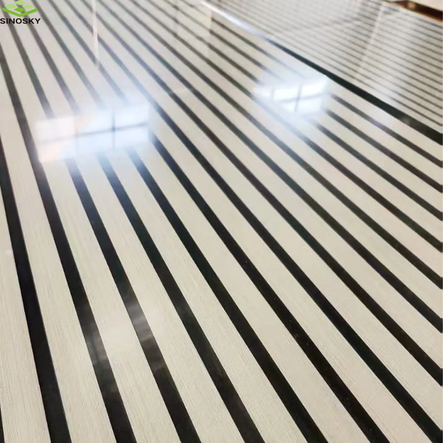 High Sound Absorbing Wood Slat Panel Acoustic Board Solid Oak Wooden Soundproof Slat Panel Foam