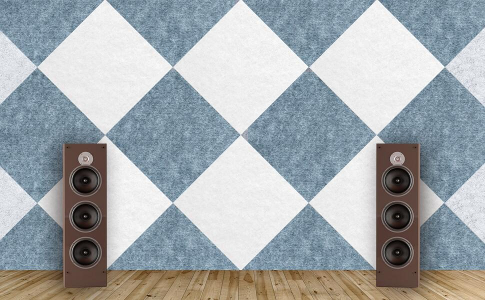 Sound Isolation Design Square Self Adhesive Polyester Fiber Felt Acoustic Panel for Home Studio Wall Ceiling Door