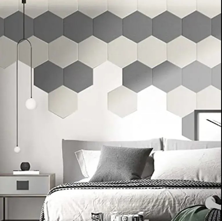 Custom-Made Shape Triangle Hexagonal Sound Insulation Board Polyester Fiber Sound Insulation Board Polyester Sound Insulation Board