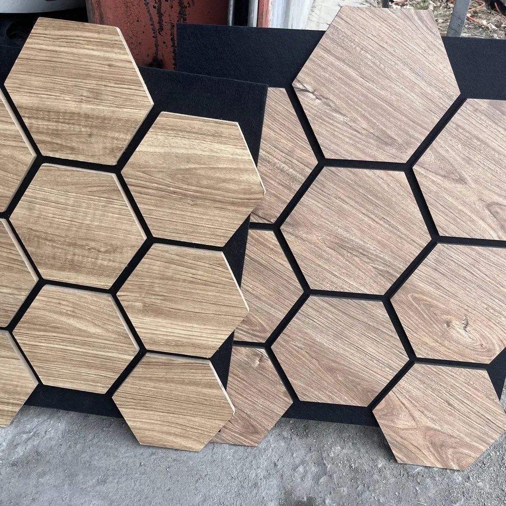 Popular Modern Decoration Hexagonal Wall Perforated MDF Acoustic Panel Price Price Decorative Wooden 3D PVC Wall Panel for Sale