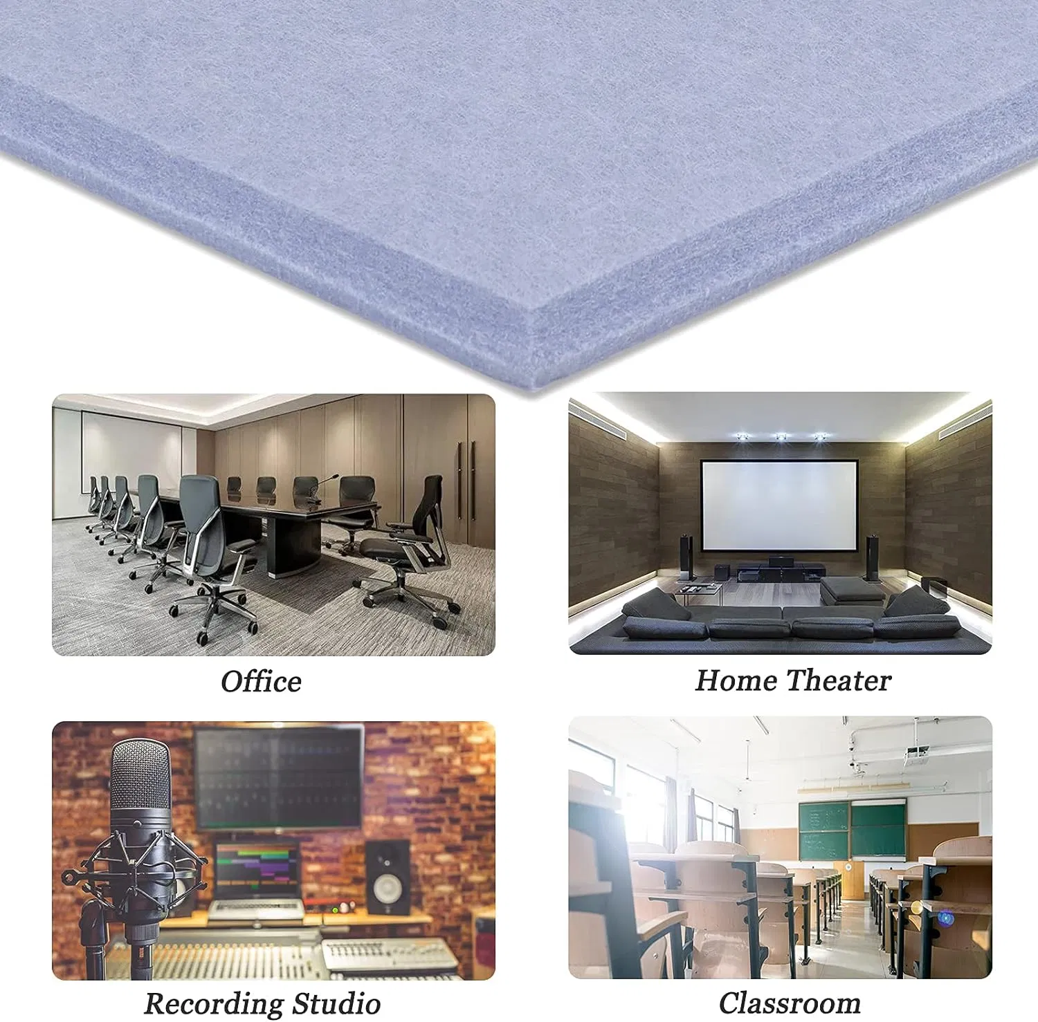 Polyester Acoustic Diffuser Panels - Noise Reduction 3D Wall Covering