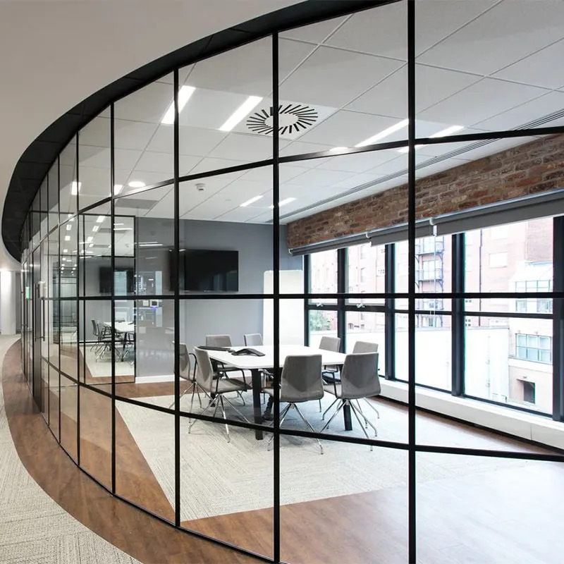 Customized Residential Office Tempered Glass Acoustic Partition Walls Interior