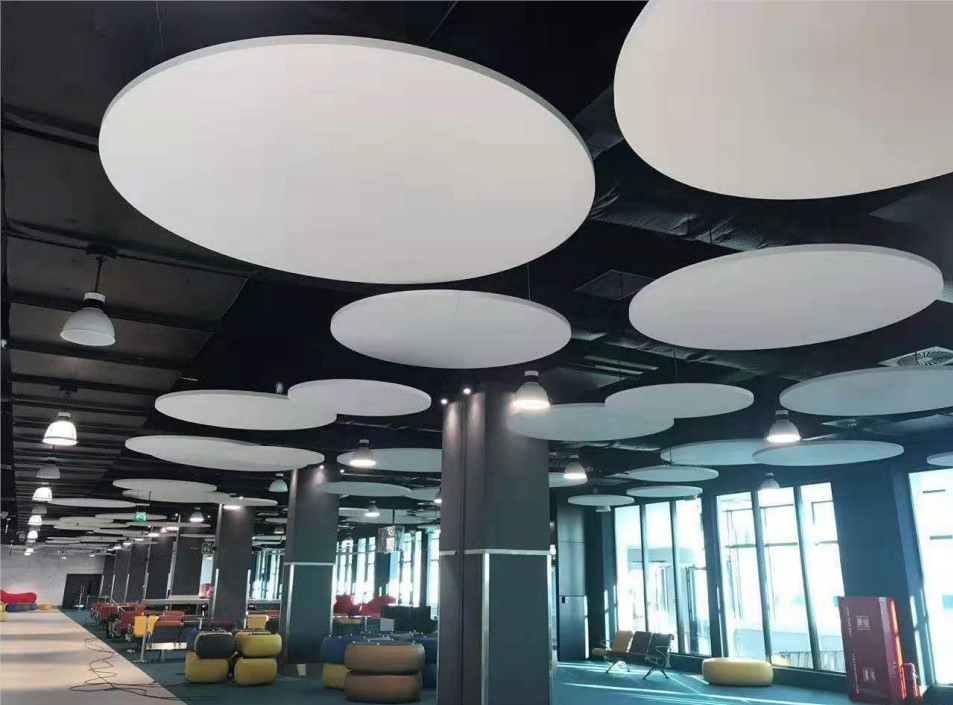 Fiberglass Circle Hanging Suspended Ceiling Acoustic Panels Acoustic Clouds