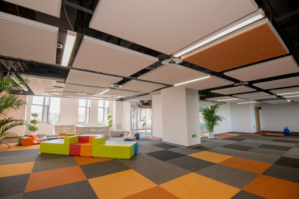 Suspended Ceiling Panels Thickness 40mm Acoustic Sound Absorbing Cloud Boards Hanging System for Office