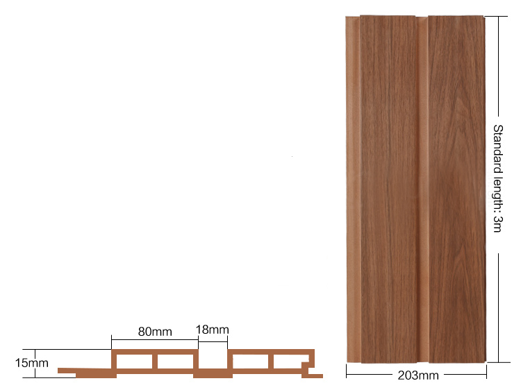 AG. Acoustic out Door Decor Material WPC Wall Panel Eco Wood Plastic Composite Flooring Square Tube Ceiling