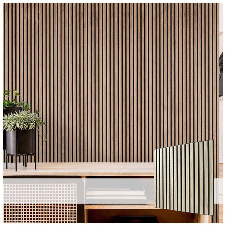 Wholesale Home Decor Sound Proof Wooden Slat with MDF WPC Boards Sound Reduction Interior Decorative 3D Acoustic Wall Panel for Wooden Items