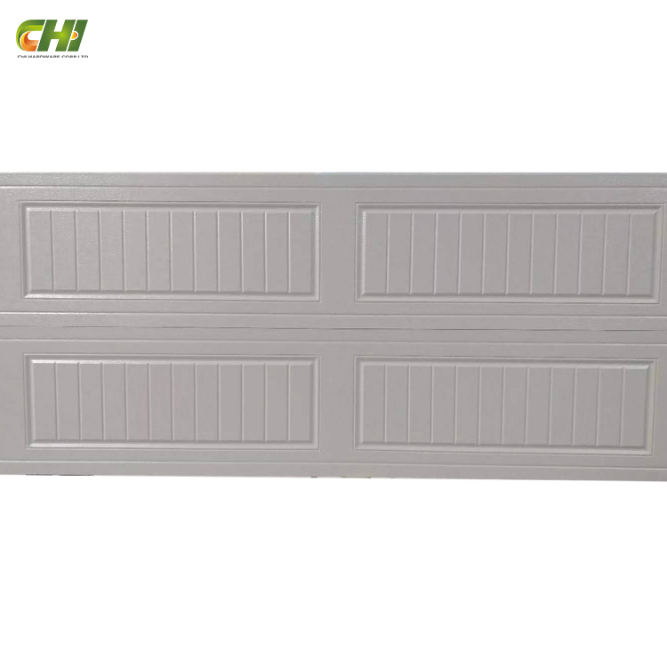 PVC Charcoal 9X7 Raised Panel Steel Flat Groove Wall Pipe Panel Wood Garage Door Press Grooved Acoustic