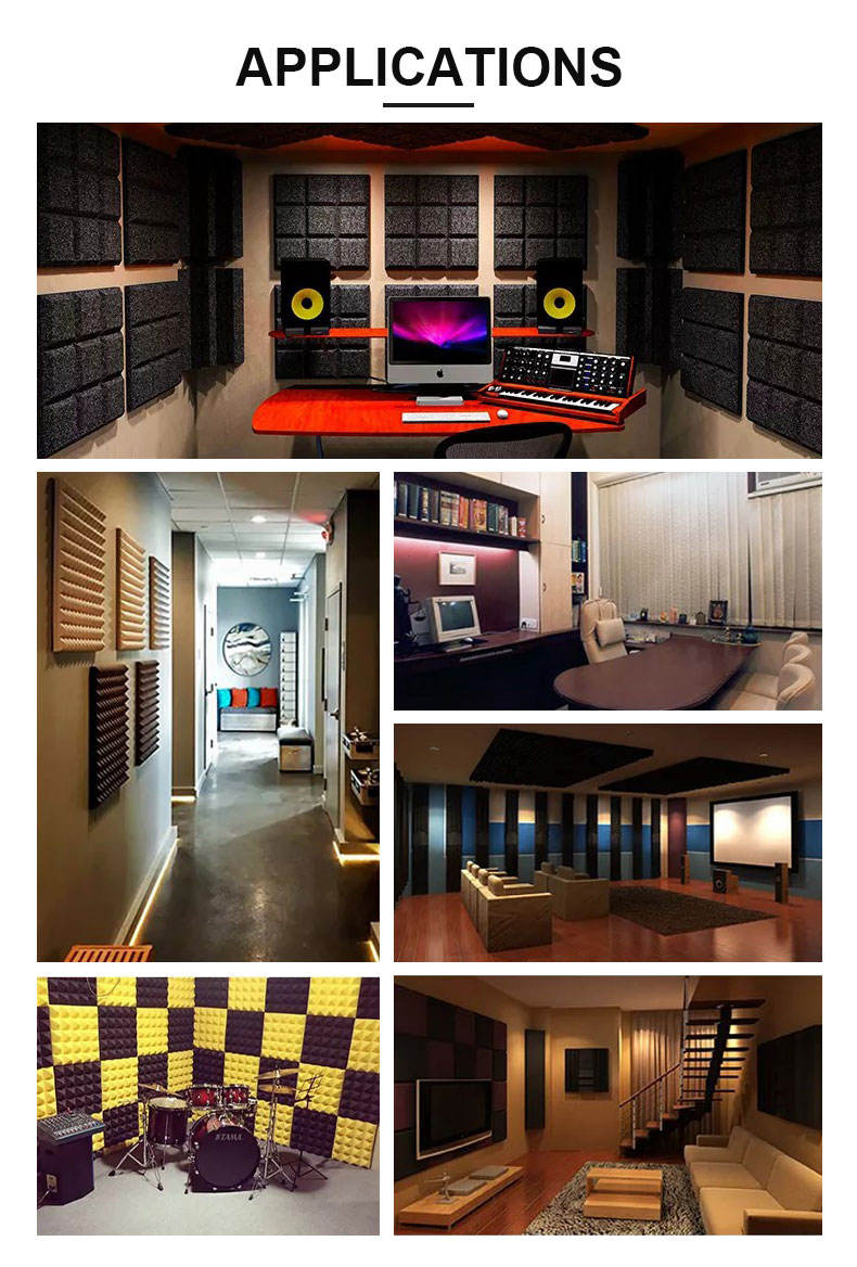 Sound Absorbing Acoustic Panels Foam Acoustic Self Adhesive Wall Panel Soundproof Room