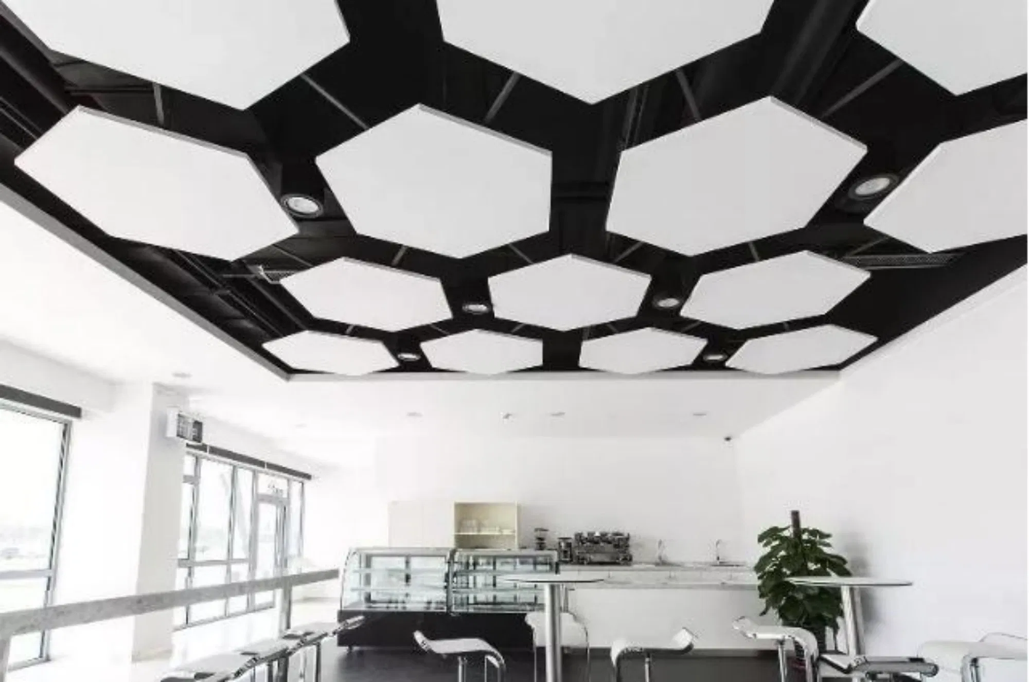 Hexagon Suspension Acoustic Panels Hanging Acoustic Insulation Clouds Ceiling Panels