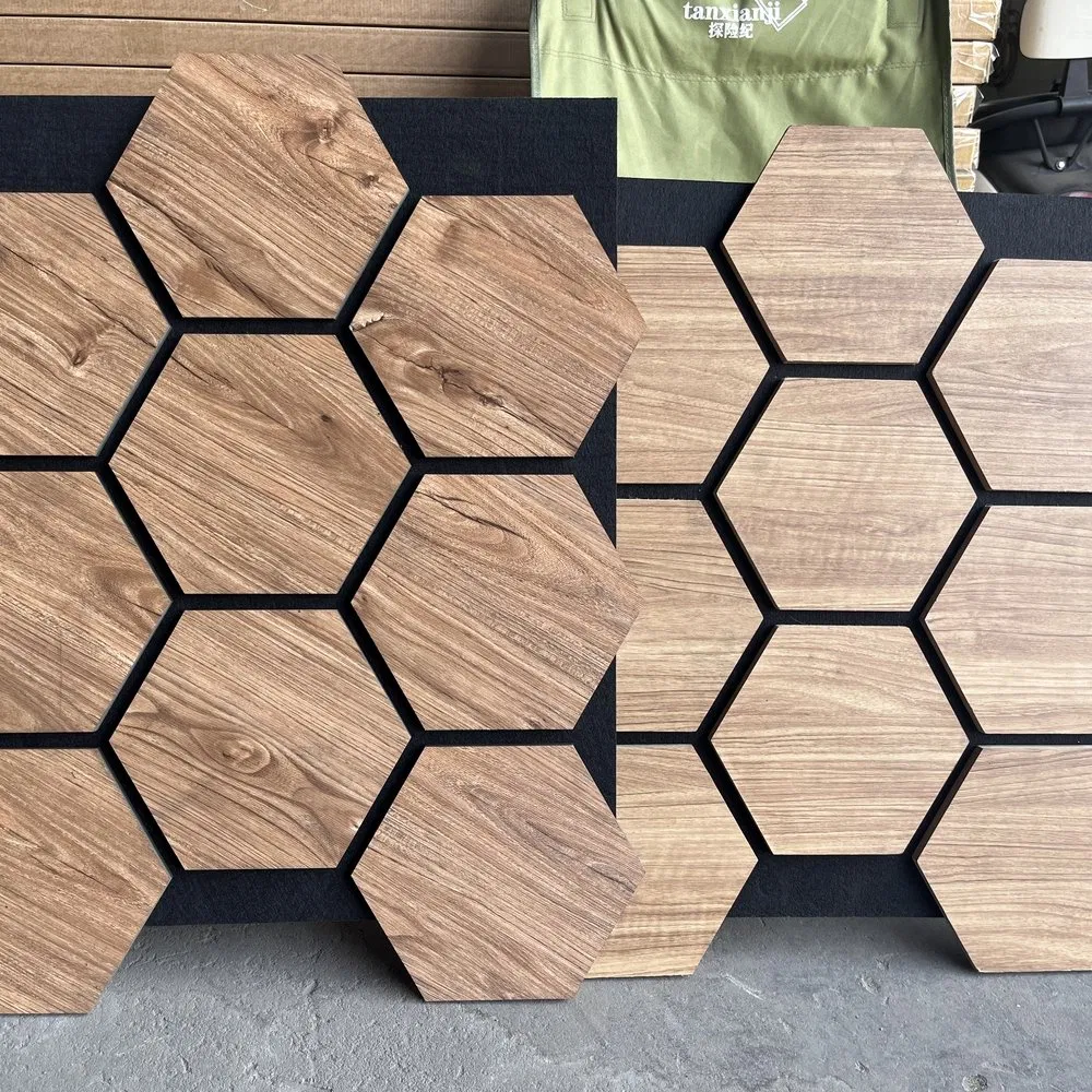Popular Modern Decoration Hexagonal Wall Perforated MDF Acoustic Panel Price Price Decorative Wooden 3D PVC Wall Panel for Sale