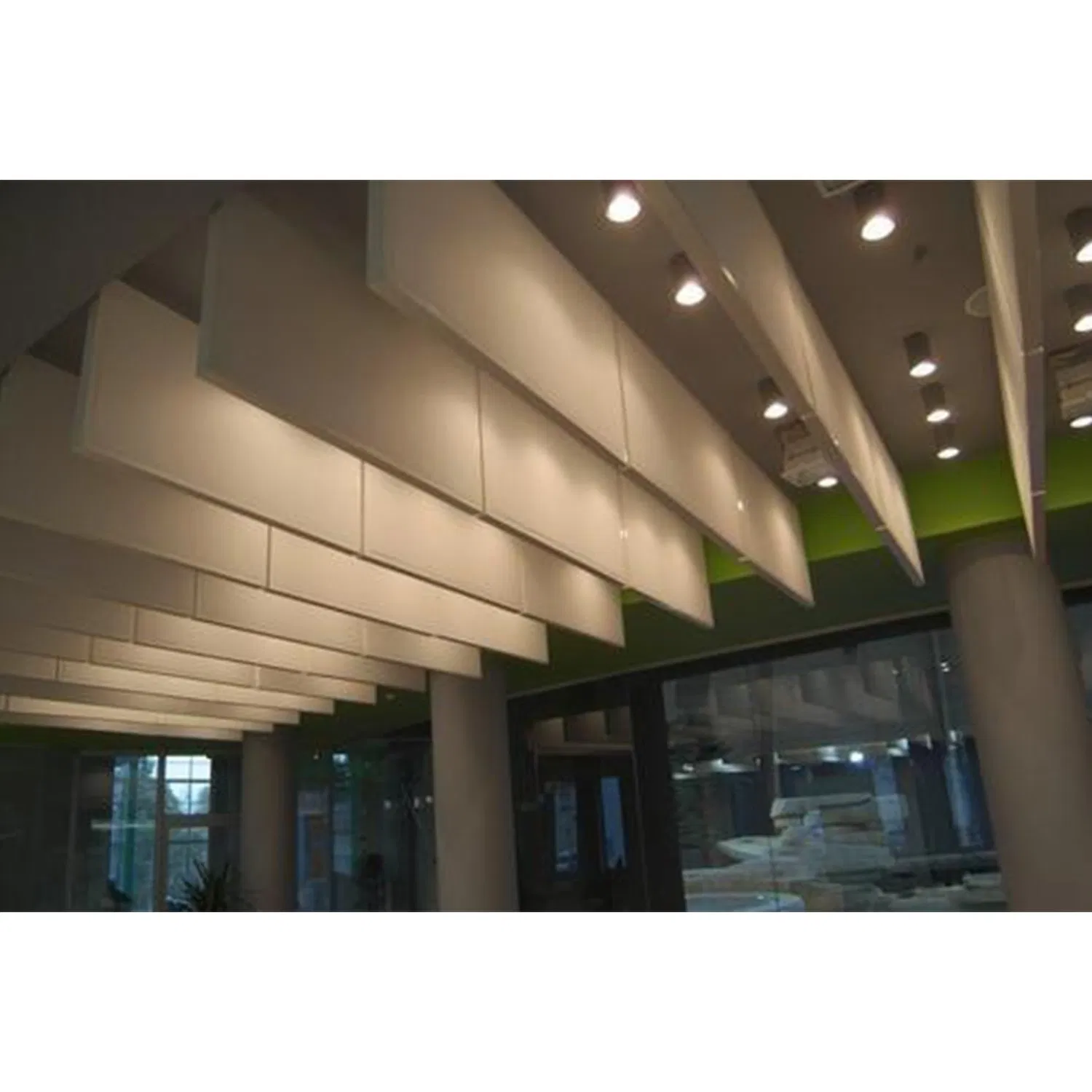 Wave Curved Acoustic Fiber Hanging Baffles Acoustic Clouds