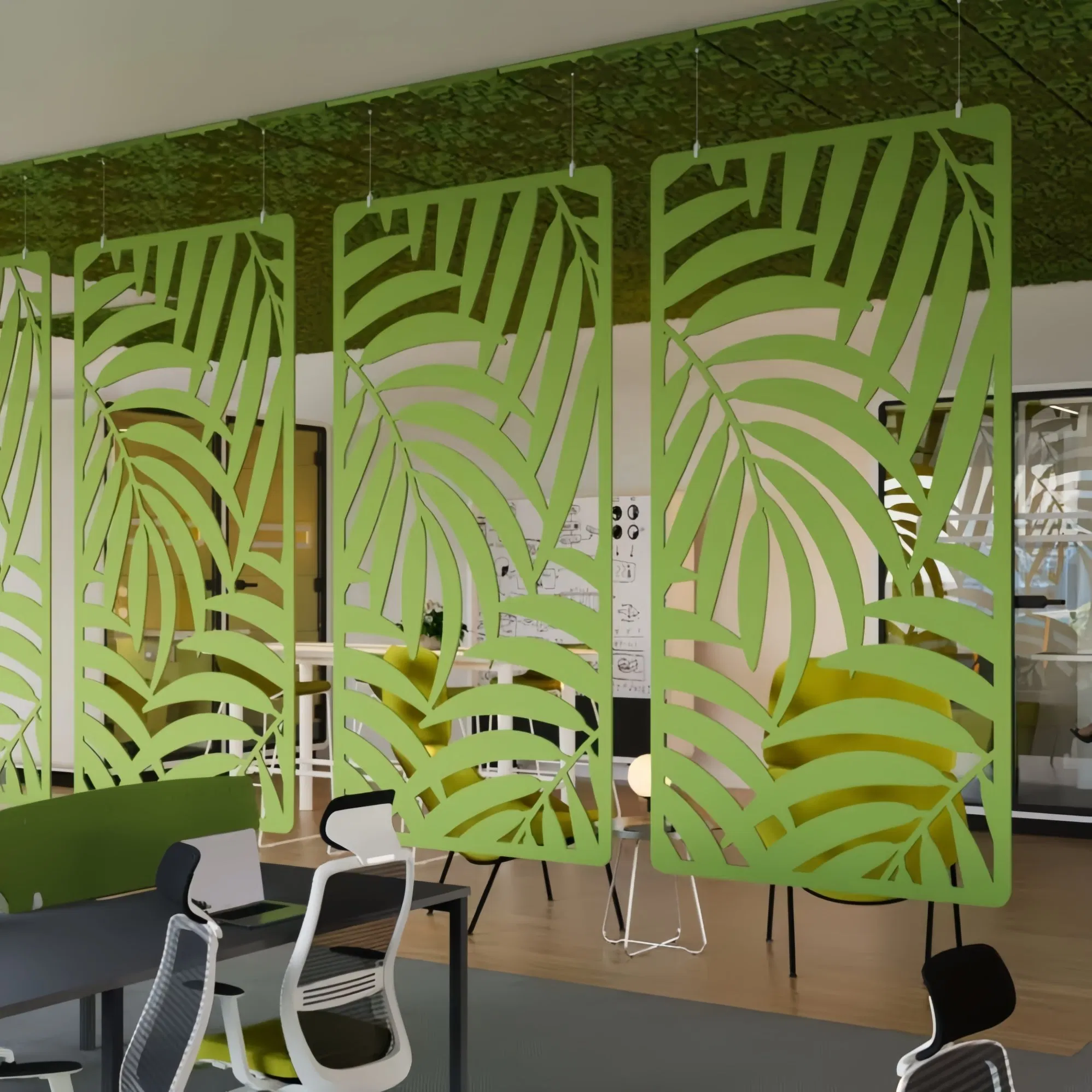 Perforated Pet Felt Acoustic Hanging Panels Sound Absorbing Room Dividers Wall Mounted Decor Noise Reduction Solutions Custom Color Thickness Free Samples