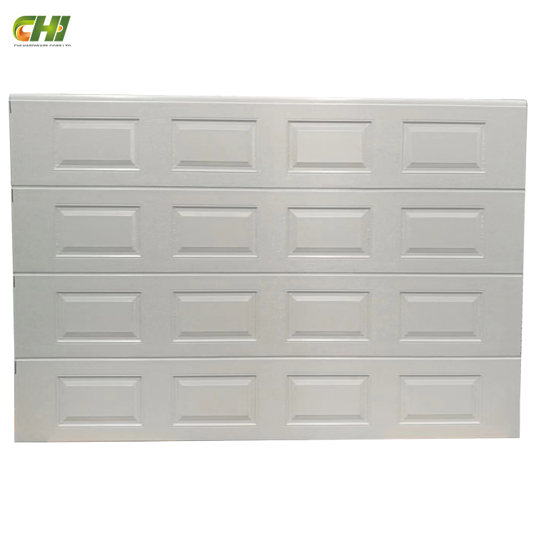 PVC Charcoal 9X7 Raised Panel Steel Flat Groove Wall Pipe Panel Wood Garage Door Press Grooved Acoustic