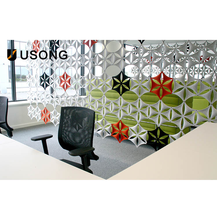 Usong Snowflakes Sound-Absorbing Office Partition Baffle Screen Quiet Spaces Acoustic Partition