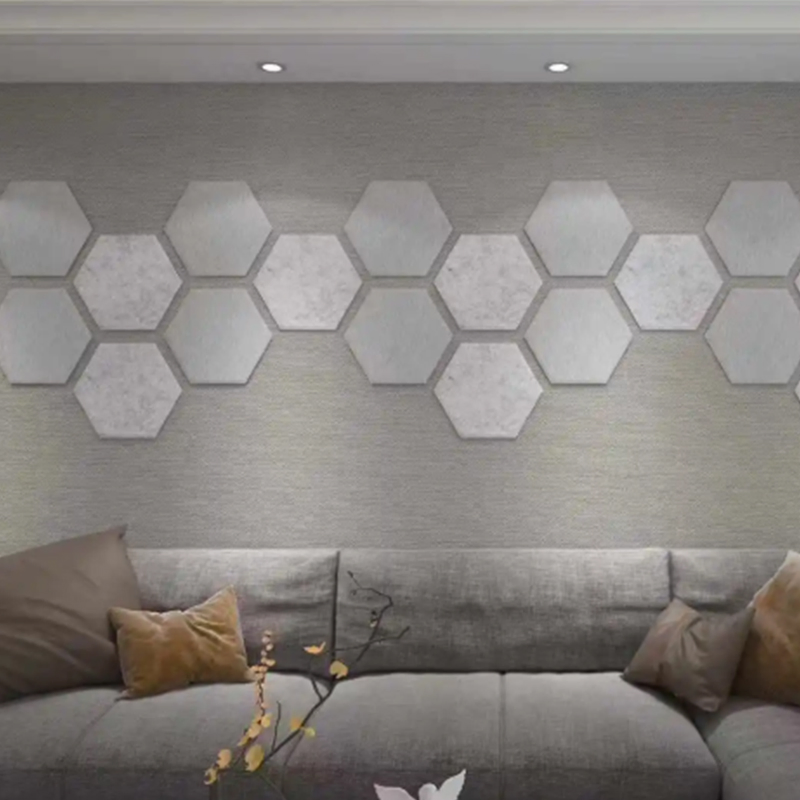 Custom-Made Shape Triangle Hexagonal Sound Insulation Board Polyester Fiber Sound Insulation Board Polyester Sound Insulation Board
