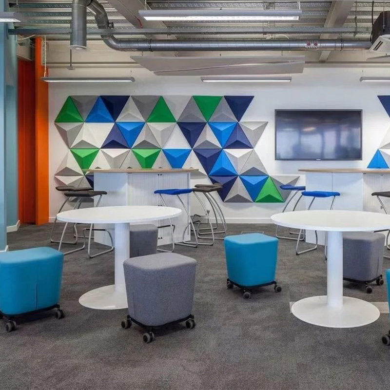 12mm Thick Polyester Fiber Acoustic Panels Studio Sound Absorption