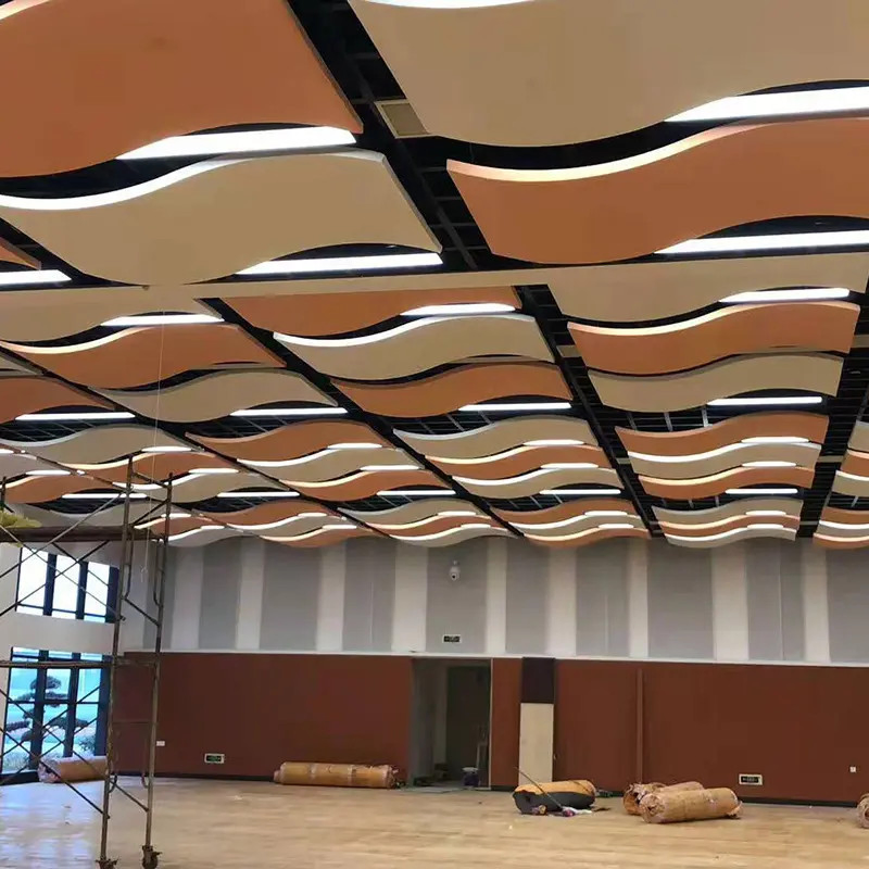 Huamei Factory Soundproofing Material Suspended Decorative Material Board Acoustic Ceiling Panel