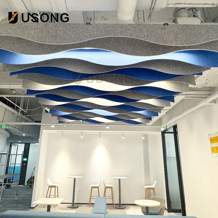 100 Polyester Felt Sound Insulation Boards Are Used for Ceiling Suspension