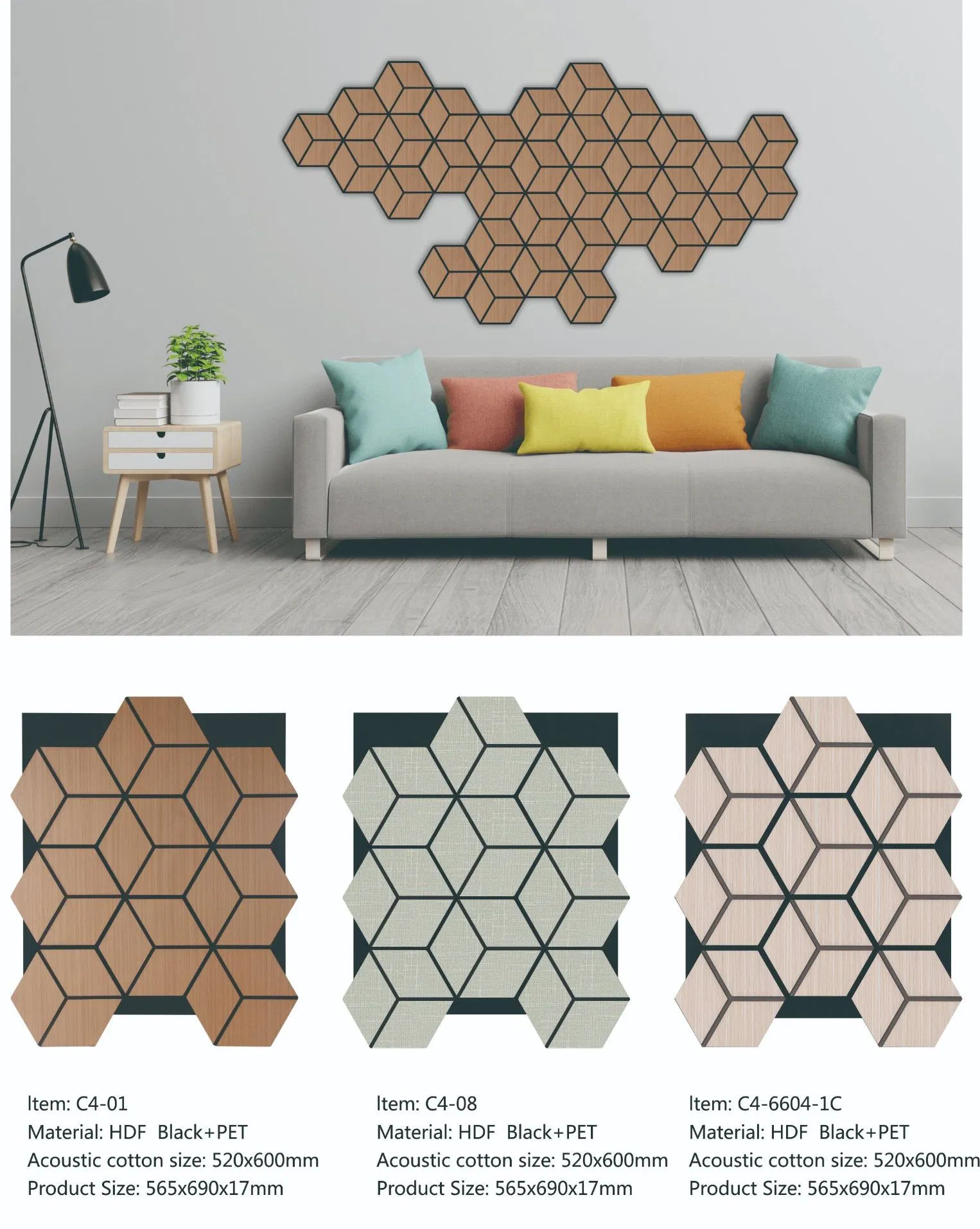 Slatted Wood Acoustic Panel Sound Absorbing Wholesale Indoor Decor Wall Panel Sound Proofing Materials Foam