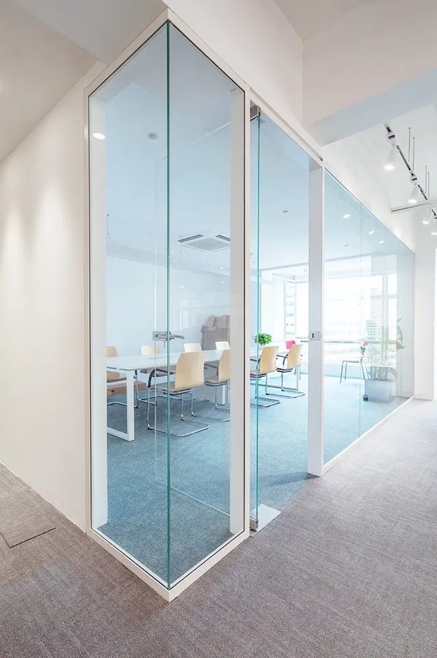Meeting Room Aluminium Framed Glazed Clear Partition Wall Acoustic Isolation Office Partition Glass Wall