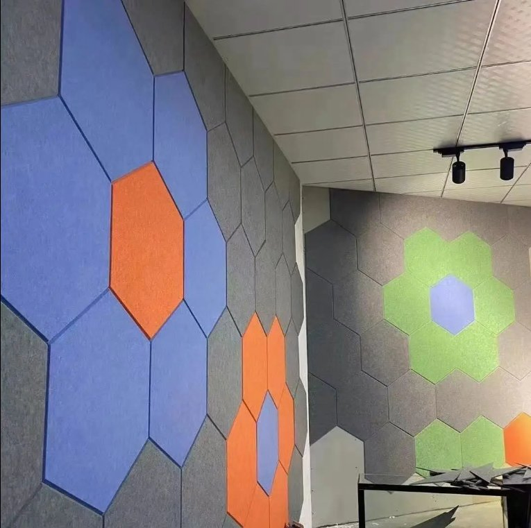 Polyester Fiber Hexagonal Sound Absorption Decorative Felt Wall Sound Insulation Board