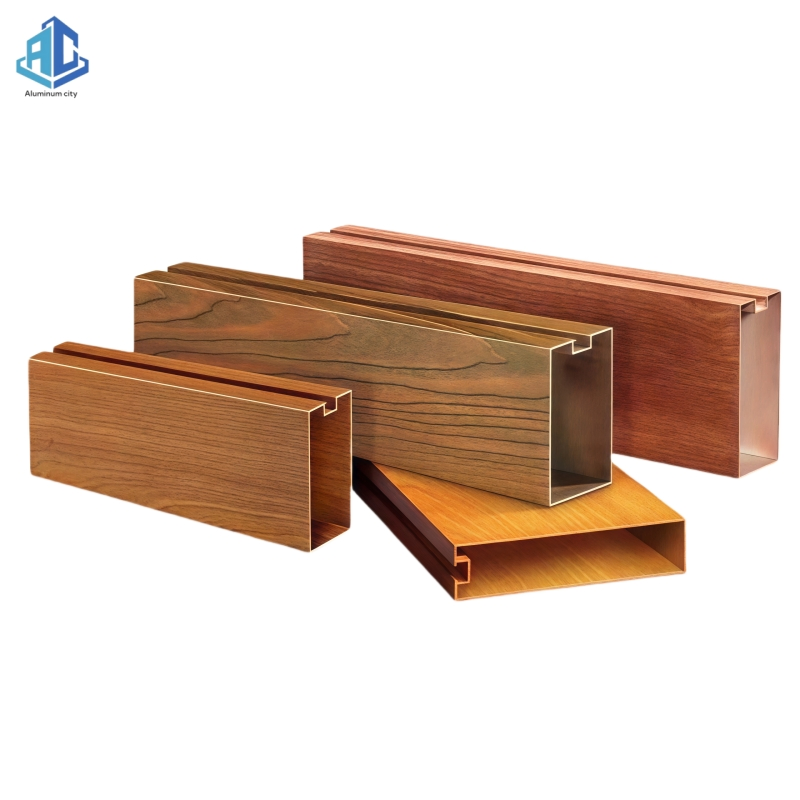 Modern Aluminum Suspended Ceiling System with Wood Grain Finish