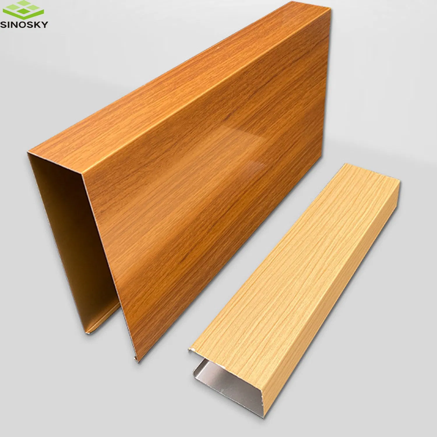 Moisture-Proof Wood Baffle Ceiling System Aluminum Baffle Ceilings Strip Shade Baffle Ceiling