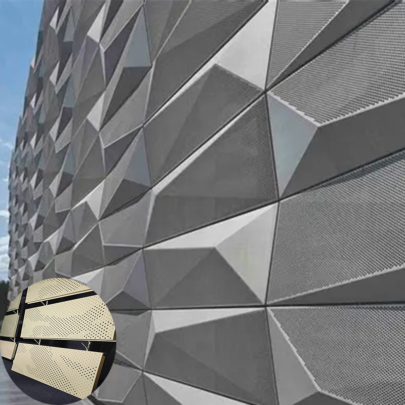 Decorative Laser Cut Metal Wall Cladding Interior Exterior Aluminum Acoustic Facade Panel