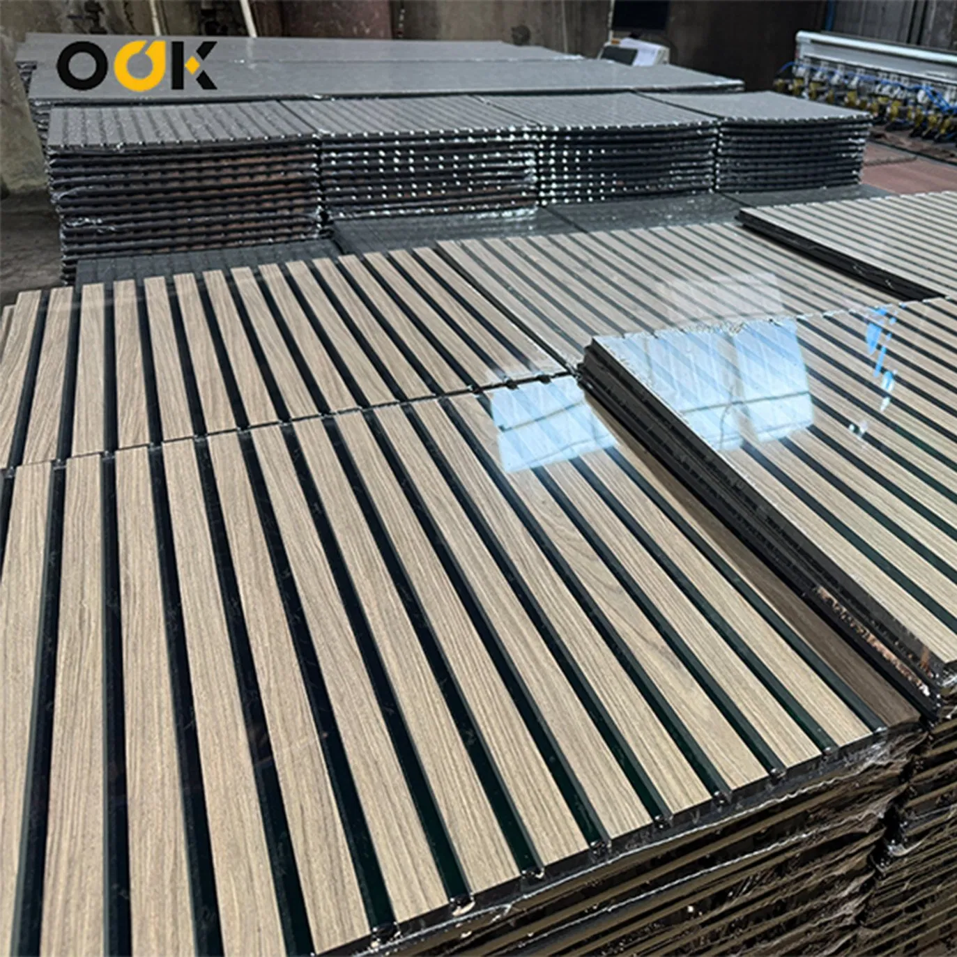 2026 Acoustic Soundproof WPC Wall Panel Akupanel 3D Slat Panels for Interior Decoration Sound-Absorbing Cladding Factory Polyester Fiber Decorative MDF Board