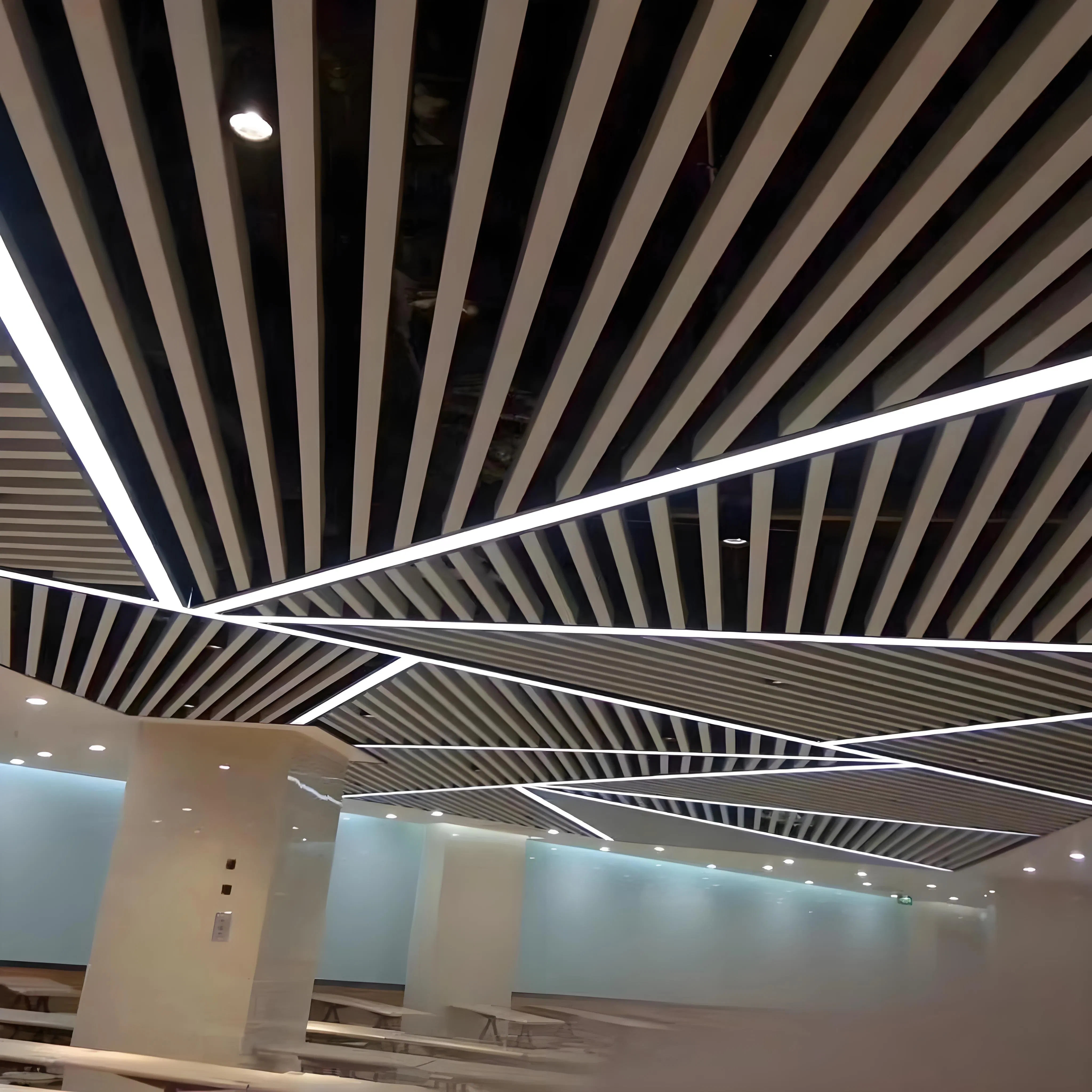 Aluminum Baffle Ceiling System - Linear Suspended Metal Acoustic Baffles