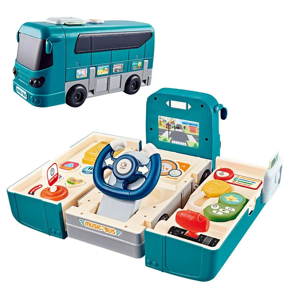 Cheap Plastic School Bus Music Toy Educational Boys Color Box Gift Suppliers, Factories