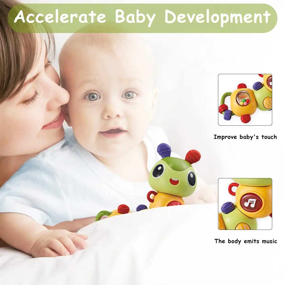 Cheap Cute Caterpillar Sound Light Musical Sensory Moving Toys Suppliers, Factories