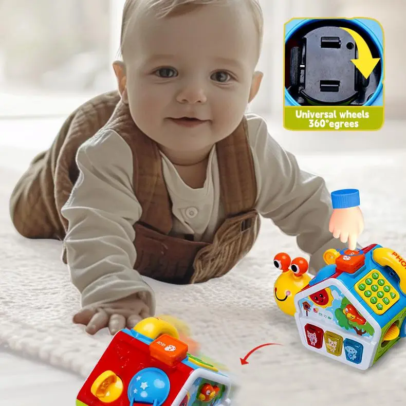 Cheap Funny Universal Walking Snail Toy Montessori Baby Sensory Activity Cube Musical Toddler Toys Twinkling Lights Sounds Manufacturer, Suppliers