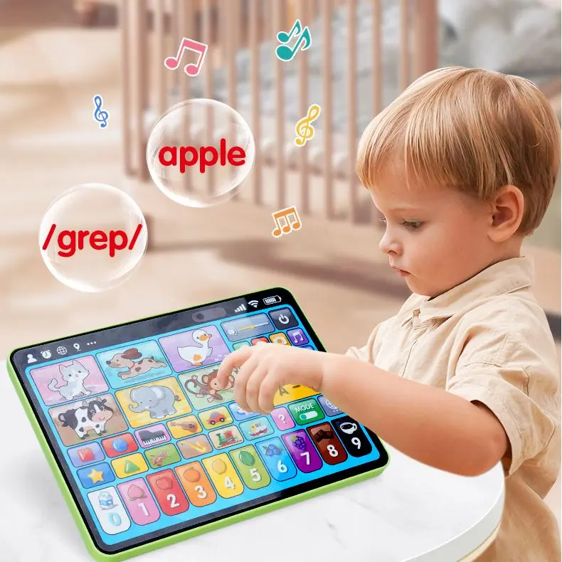 Cheap Children Early Learning English Tablet Toy with Touch and Voice Educational Machine Supplier, Factories