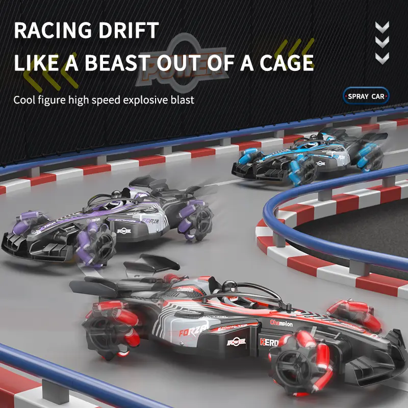 Cheap Competitive Drift F1 RC Car 4WD High-Speed Racing with LED Lights and Simulated Gas Spray Manufacturer, Supplier