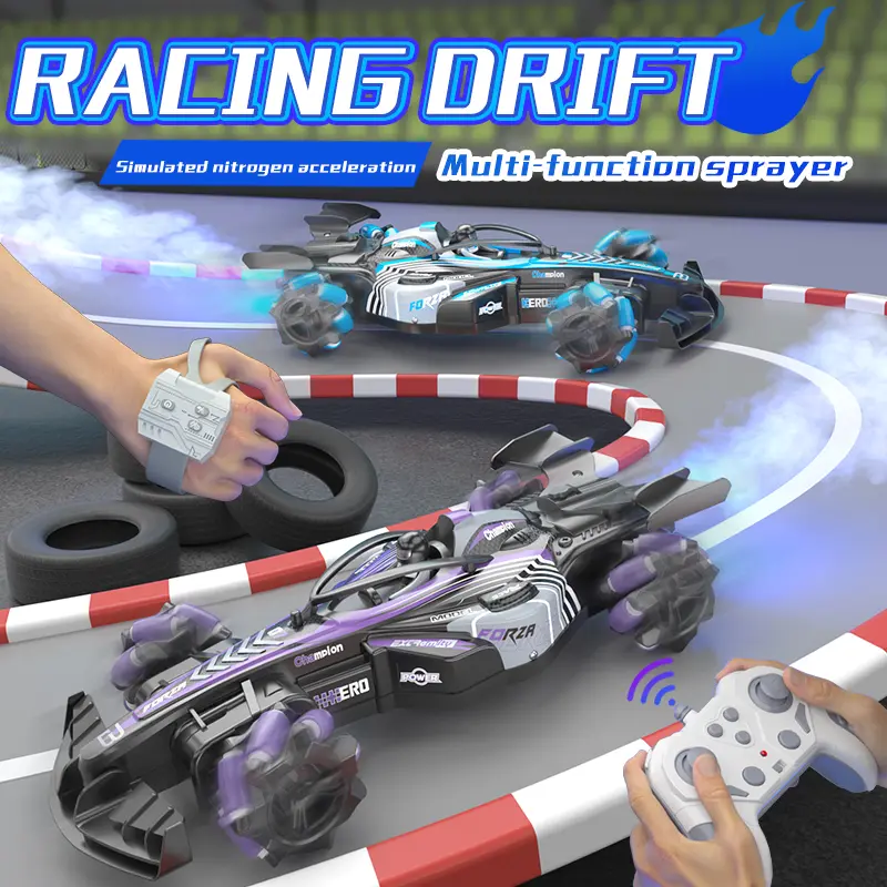 Cheap Competitive Drift F1 RC Car 4WD High-Speed Racing with LED Lights and Simulated Gas Spray Manufacturer, Supplier