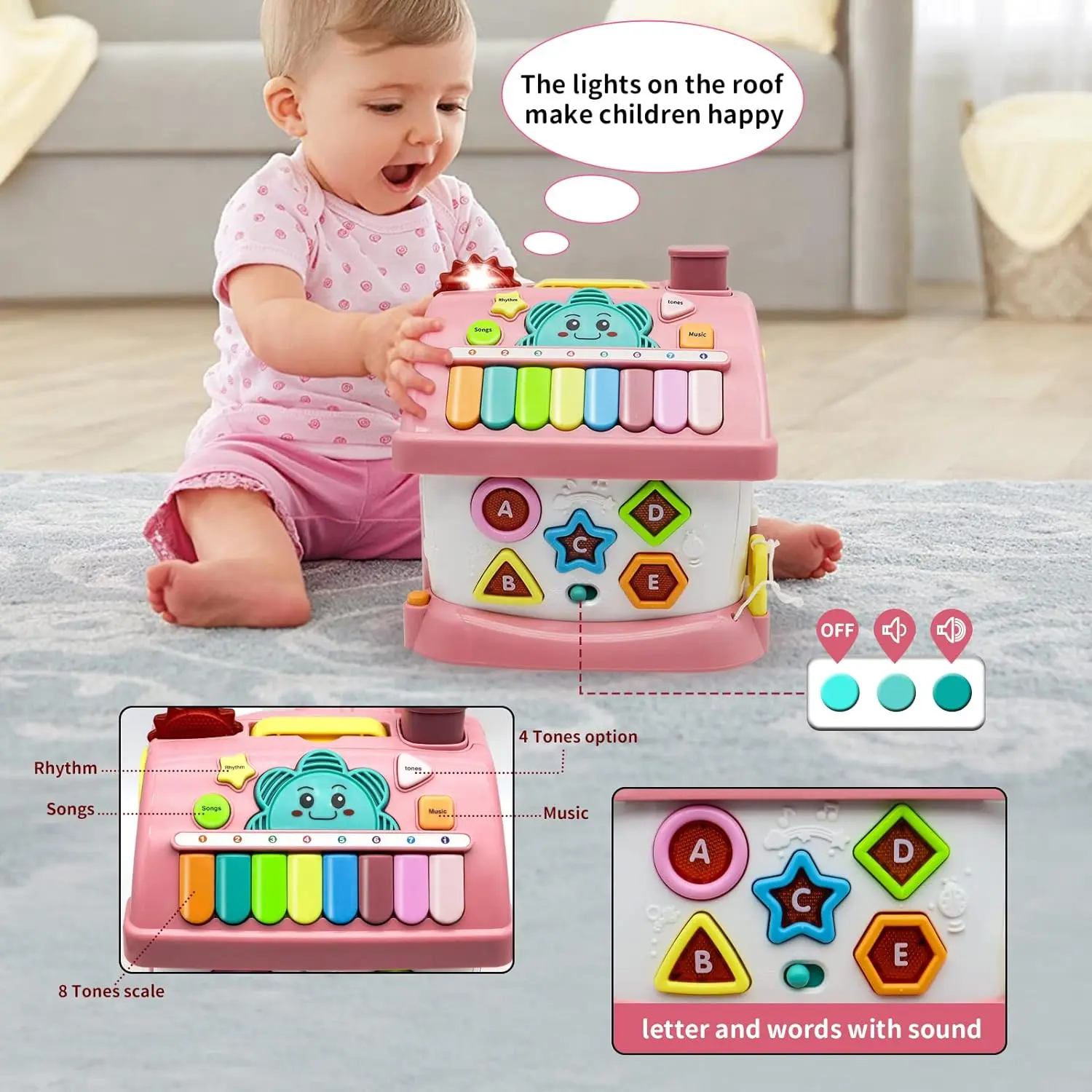 OEM Montessori 8-in-1 Musical Learning House Toy – Educational Gifts for 1-2 Year Old Girls Manufacturers, Supplier