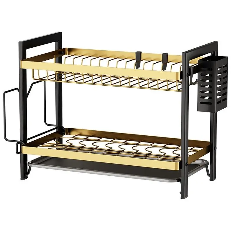 Cheap 2-Tier Dish Drying Rack – Kitchen Bowl & Utensil Organizer with Drainage Tray for Sink or Countertop Supplier, Suppliers