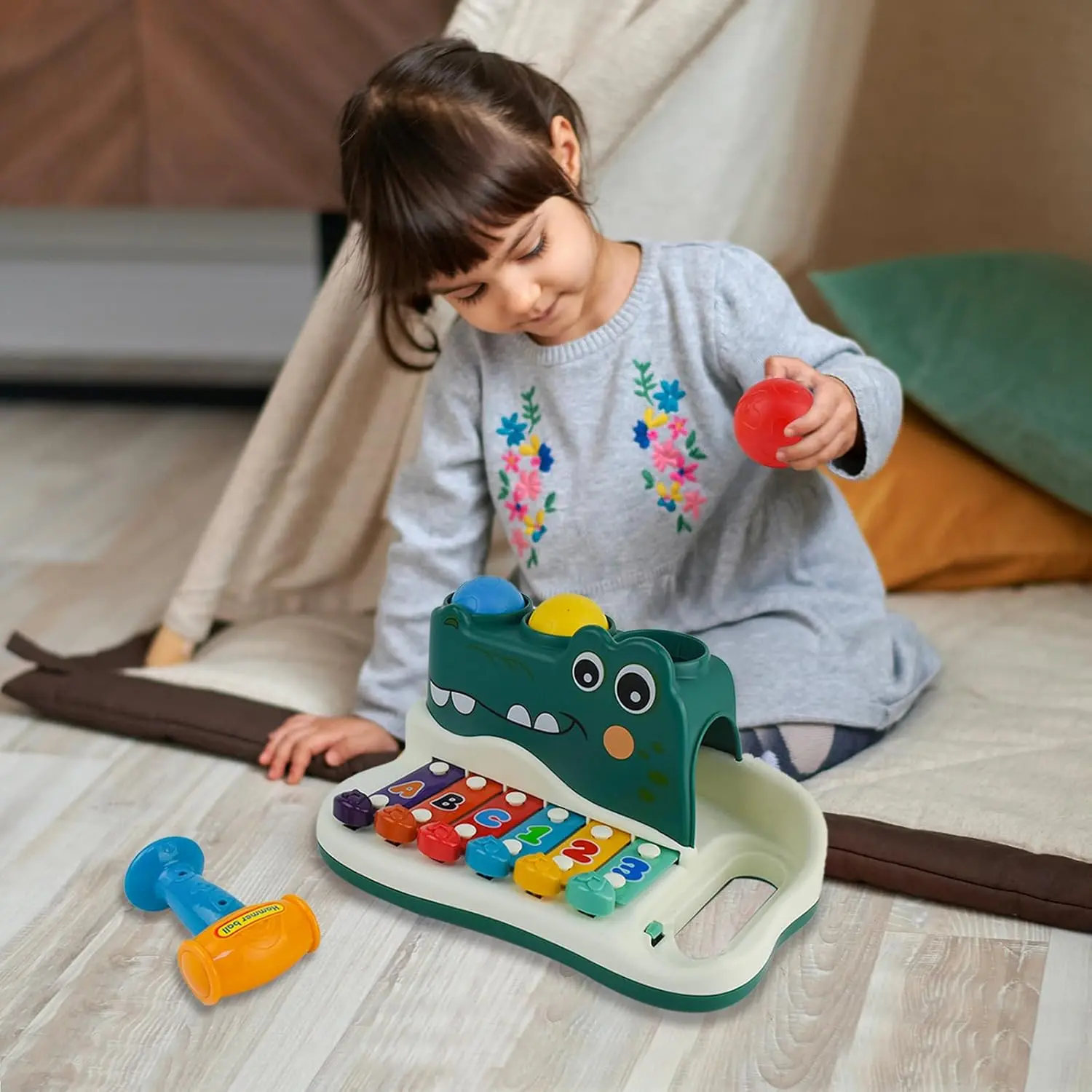 OEM Cartoon Crocodile Musical Hammer Toy Baby Xylophone Educational Set Suppliers, Factories