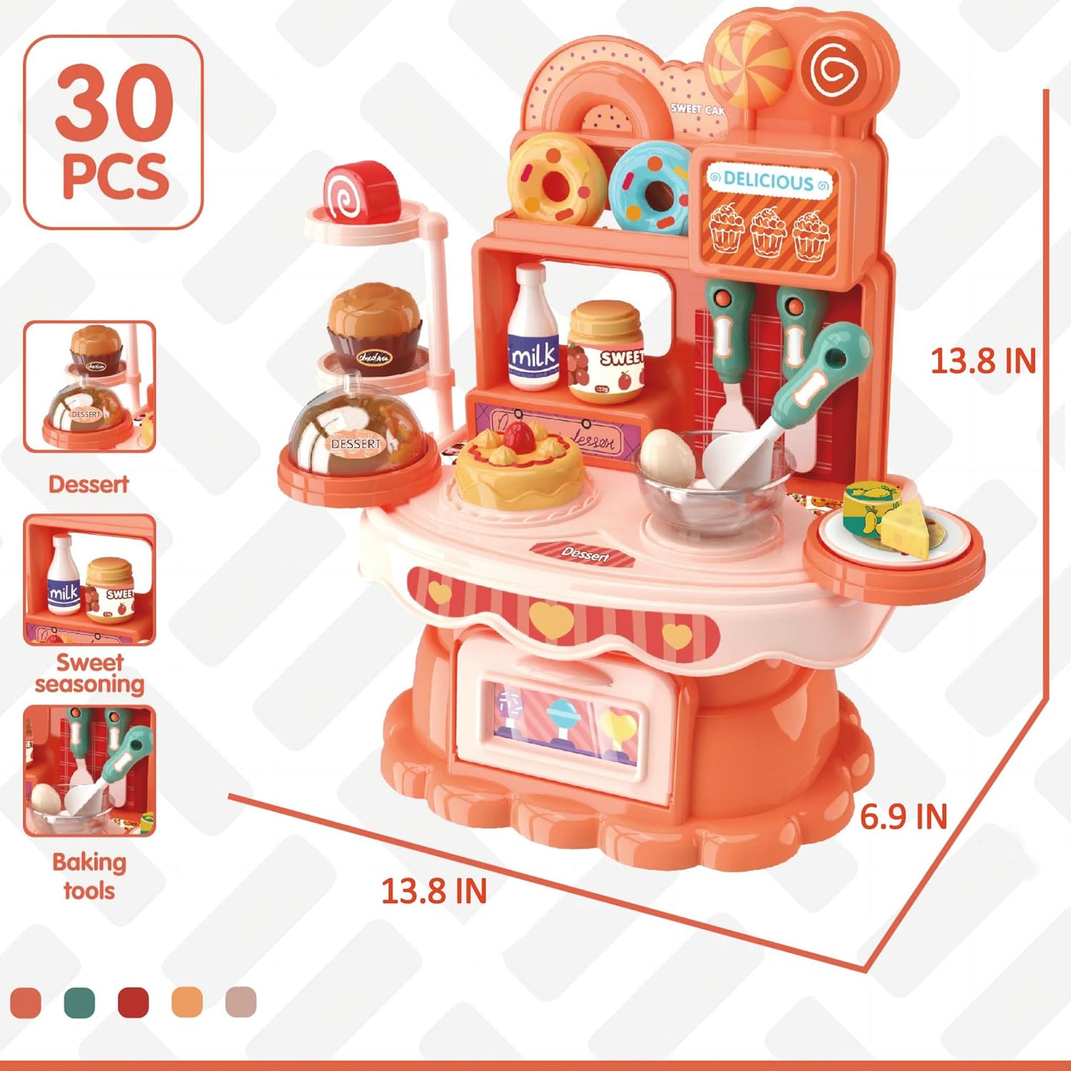 Safe Durable Colorful Toy Kitchen Playset